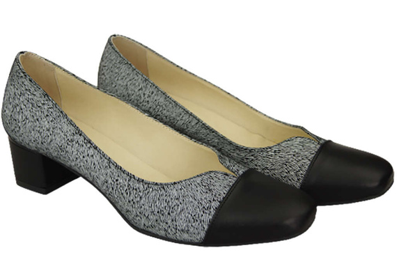 Damenschuhe Pumps Naturleder 164 Schwarz - Weiß ElitaBut