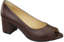 Damenschuhe PEEP TOE Chocolate Pumps Naturleder mit beschichtetem Absatz 192 ElitaBut