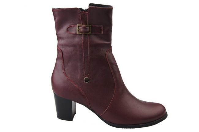 Damenschuhe Damenstiefel, warm, Naturleder, Burgunderrot 882 von ElitaBut