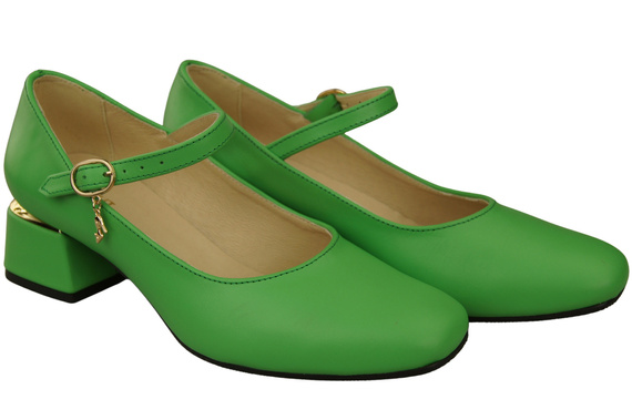 Damenschuhe Limette Riemchenpumps Naturleder 202 ElitaBut