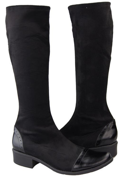 Schuhe Damenstiefel Stiefel mit Reißverschluss, dehnbare Rückseite 477 ElitaBut