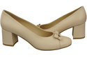 Damen Pumps mit Schleife Beige Naturleder und niedrigem Absatz 203 ElitaBut
