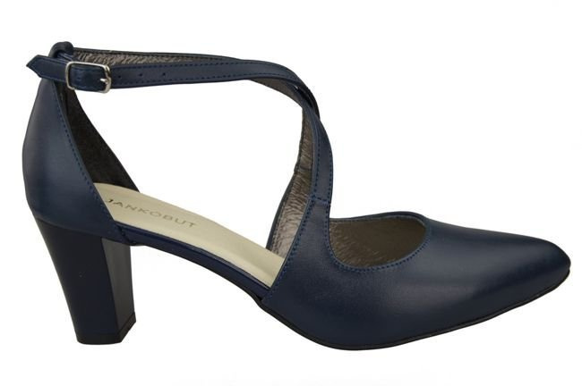 Damenschuhe Sandalen Niedriger Absatz Marineblaues Naturleder 102 ElitaBut