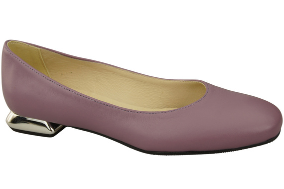 Flache Frauen Schuhe Lilienfarben Dekorative Ferse Naturleder 209 ElitaBut