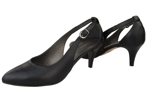 Damenschuhe Sandalen Niedriger Absatz Naturleder Schwarz 973 ElitaBut