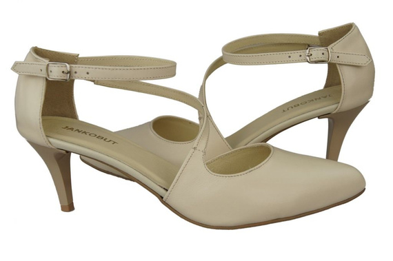 Damenschuhe Sandalen Niedriger Absatz, Naturleder, Beige 990 ElitaBut