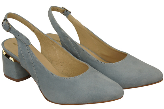 Damensandalen aus natürlichem Wildleder Hellblaue Eleganz und Komfort 196 von ElitaBut