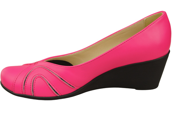 Damen Schwarz Naturleder Gestiefelte Neon Rosa 828 ElitaBut