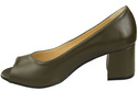 Damenschuhe PEEP TOE Olive Pumps Naturleder mit beschichtetem Absatz 192 ElitaBut