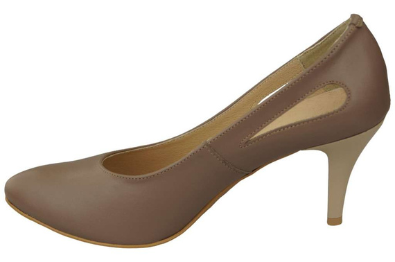 Damenschuhe Cappuccino-Pumps Naturleder 166 ElitaBut