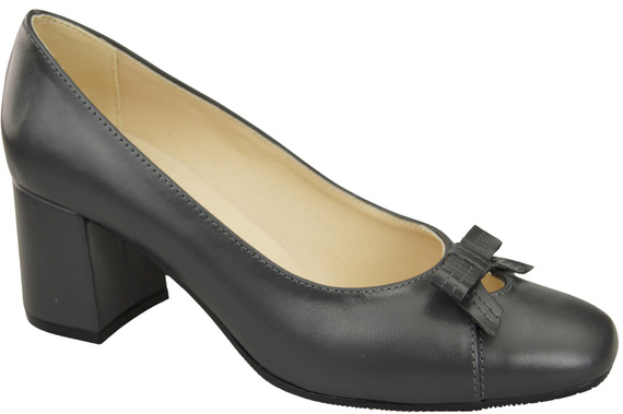 Damen Pumps mit Schleife Graphit Naturleder und niedrigem Absatz 203 ElitaBut