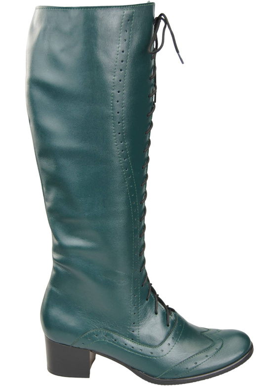 Damenschuhe Schnürstiefel, Naturleder, Malachit 595 ElitaBut