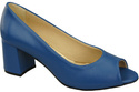 Damenschuhe PEEP TOE Pumps Blaues Naturleder mit beschichtetem Absatz 192 ElitaBut