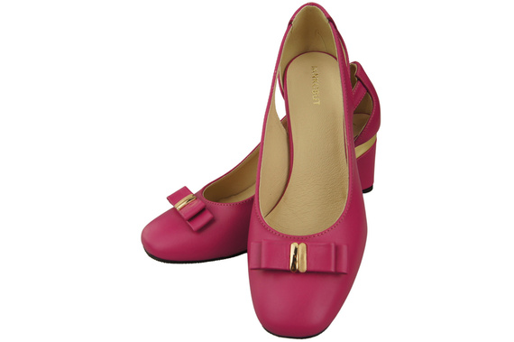 Schuhe Damen Purpurfarbig Pumps aus Naturleder mit dekorativem Absatz 199 ElitaBut