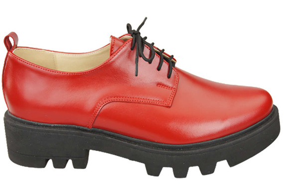 Schuhe Damen Schnürschuhe Rot Leder Natur 180 ElitaBut