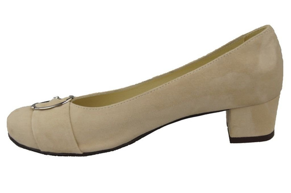 Damenschuhe Pumps Beige Naturleder Wildleder 135 ElitaBut