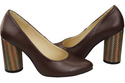 Damenschuhe Schokoladenpumps Naturleder Bunter Zierabsatz 194 ElitaBut