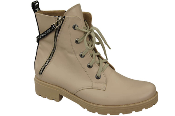 Schuhe Damen-Stiefeletten mit der Aufschrift NICE Natural Leather Cappuccino Light 173 von ElitaBut