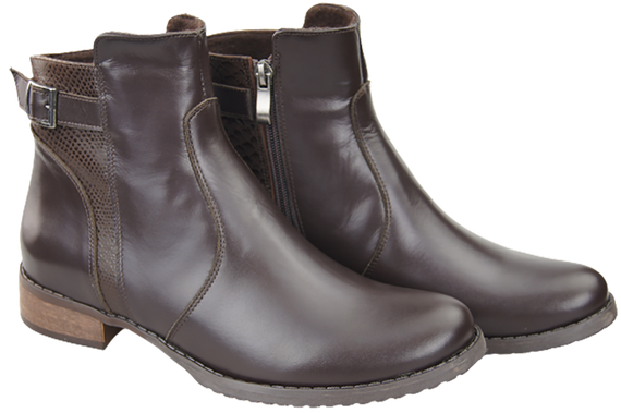 Damen-Winterstiefel, Naturleder, Braun 156 von ElitaBut