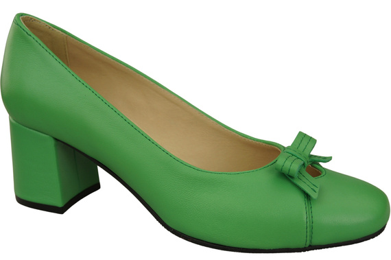 Damen Pumps mit Schleife Limette Naturleder und niedrigem Absatz 203 ElitaBut