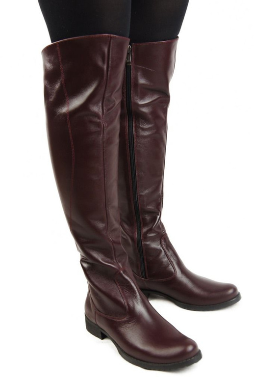 Schuhe Damenstiefel Stiefel Overknee-Stiefel Naturleder Burgund 121 ElitaBut