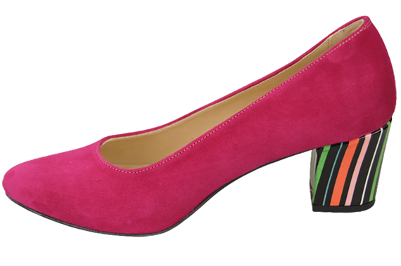 Damenschuhe Pumps Fuchsia Natürliches Wildleder Dekorativer Absatz 158 von ElitaBut