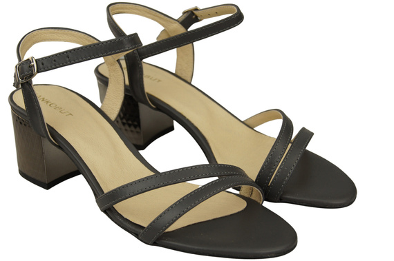 Damenschuhe Graphit Naturleder 197 Sandalen, die den Fuß sinnlich enthüllen ElitaBut