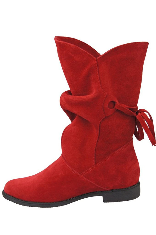 Damen-Winterstiefel, natürliches Veloursleder, Rot 999 von ElitaBut