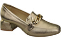 Damenschuhe mit Zierkette Pumps Mokassins Naturleder 193 Gold ElitaBut