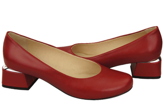 Damenschuhe Pumps Naturleder 159 Rot ElitaBut
