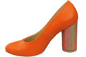 Damenschuhe Pumps Orange Naturleder Bunter Zierabsatz 194 ElitaBut