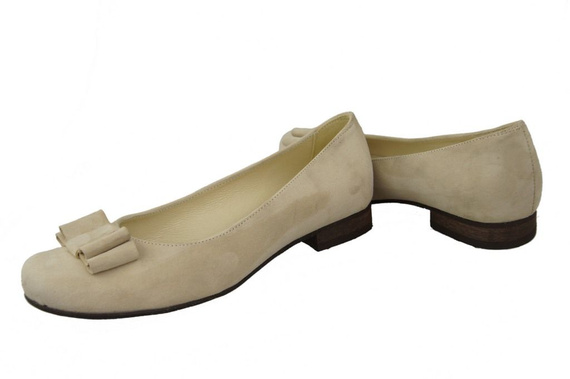 Damenschuhe Ballerinas Beige, Naturleder, Wildleder 126 ElitaBut