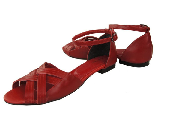 Schuhe Damen Sandalen Rot Naturleder 128 ElitaBut