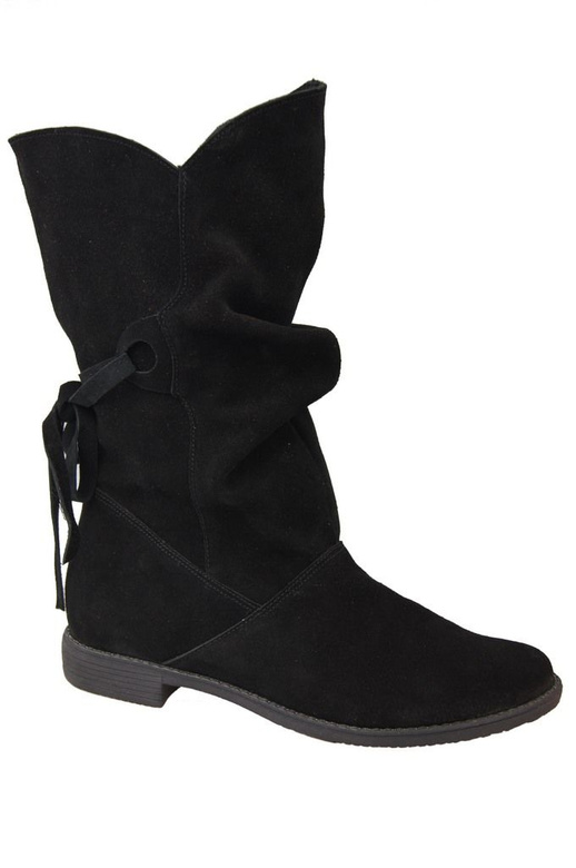 Damen Winterstiefel, Naturveloursleder, Schwarz 999 von ElitaBut