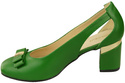 Schuhe Damen Grün Pumps aus Naturleder mit dekorativem Absatz 199 ElitaBut