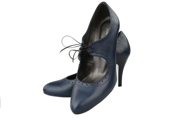 Damenschuhe Pumps Naturleder Marineblau 553 ElitaBut