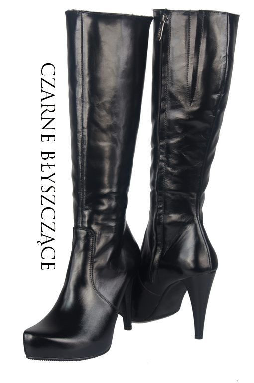 Damenstiefel mit Plateau, Naturleder, schwarzes Lackleder 687 ElitaBut