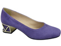Bequeme Damenschuhe Violett Pumps mit dekorativem Absatz Natürliches Wildleder 219 von ElitaBut