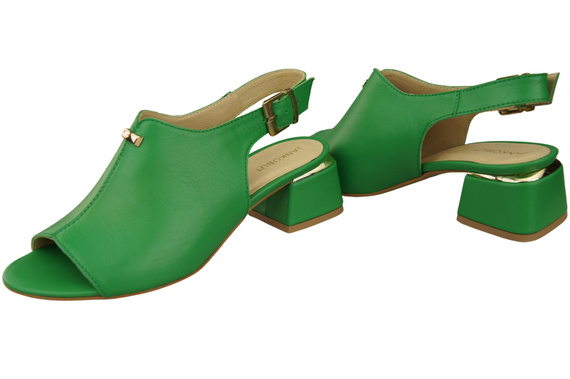 Damenschuhe Limette Sandalen, goldene Schnalle, Naturleder 198 ElitaBut