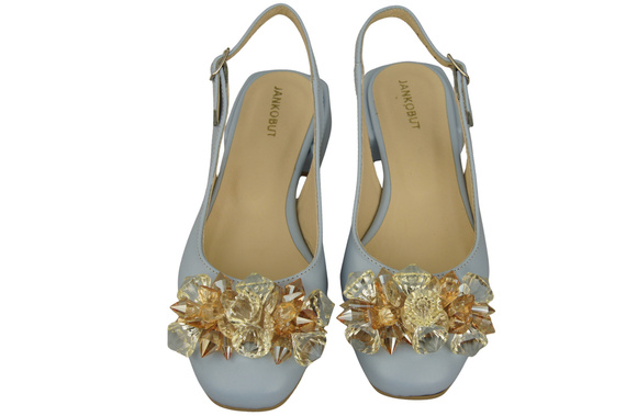 Damen Schuhe Hellblau Sandalen mit Kristallen Naturleder 215 ElitaBut