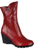 Damen-Keilstiefel, Naturleder, Rot 750 ElitaBut