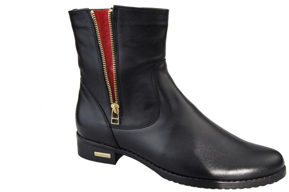 Damenschuhe Stiefel, Naturleder, Schwarz 811 ElitaBut