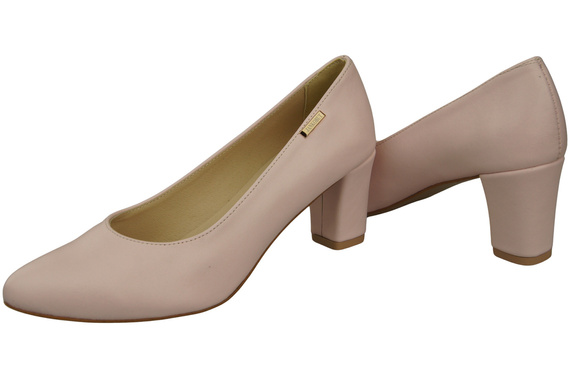 Klassische Glatt Damen Puderrosa Naturleder Schuhe 213 ElitaBut