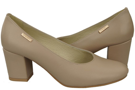 Damenschuhe Cappuccino-Grain-Pumps Naturnarbenleder 125 ElitaBut