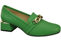 Damenschuhe mit Zierkette Pumps Mokassins Naturleder 193 Lime ElitaBut
