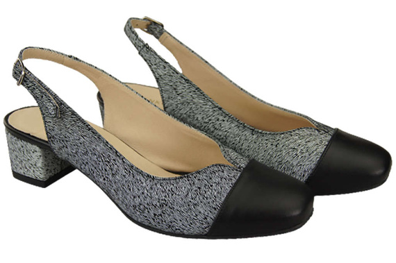 Damenschuhe Sandalen Naturleder 165 Schwarz - Weiß ElitaBut