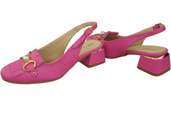 Damenschuhe Fuchsie Sandalen mit Fransen verziert Naturleder 208 ElitaBut