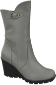 Damen-Keilstiefel, Naturleder, Grau 750 ElitaBut