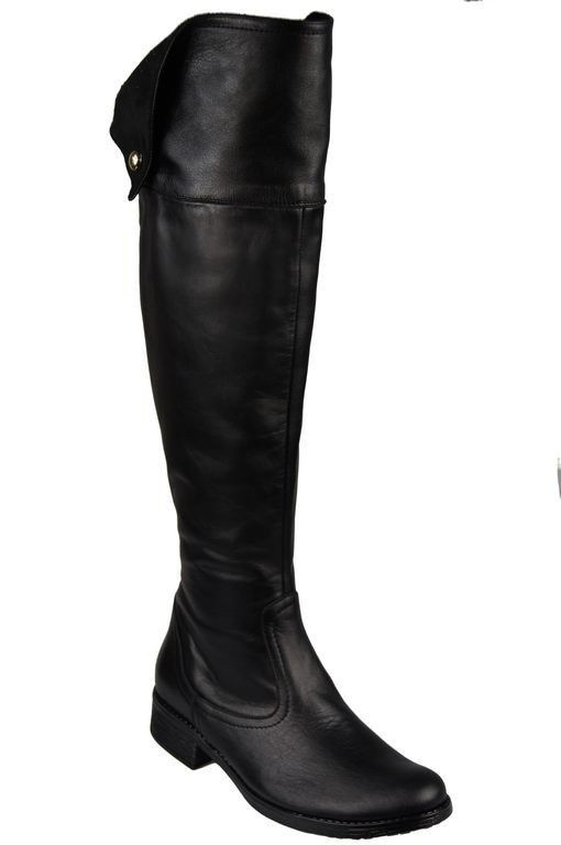 Schuhe Damenstiefel Stiefel, Overknee-Stiefel, hoher Schaft, oberhalb des Knies, Naturleder, Schwarz 803 ElitaBut