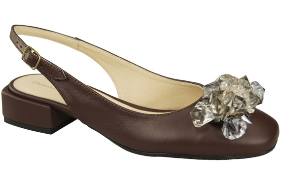 Damen Schuhe Schokolade Sandalen mit Kristallen Naturleder 215 ElitaBut